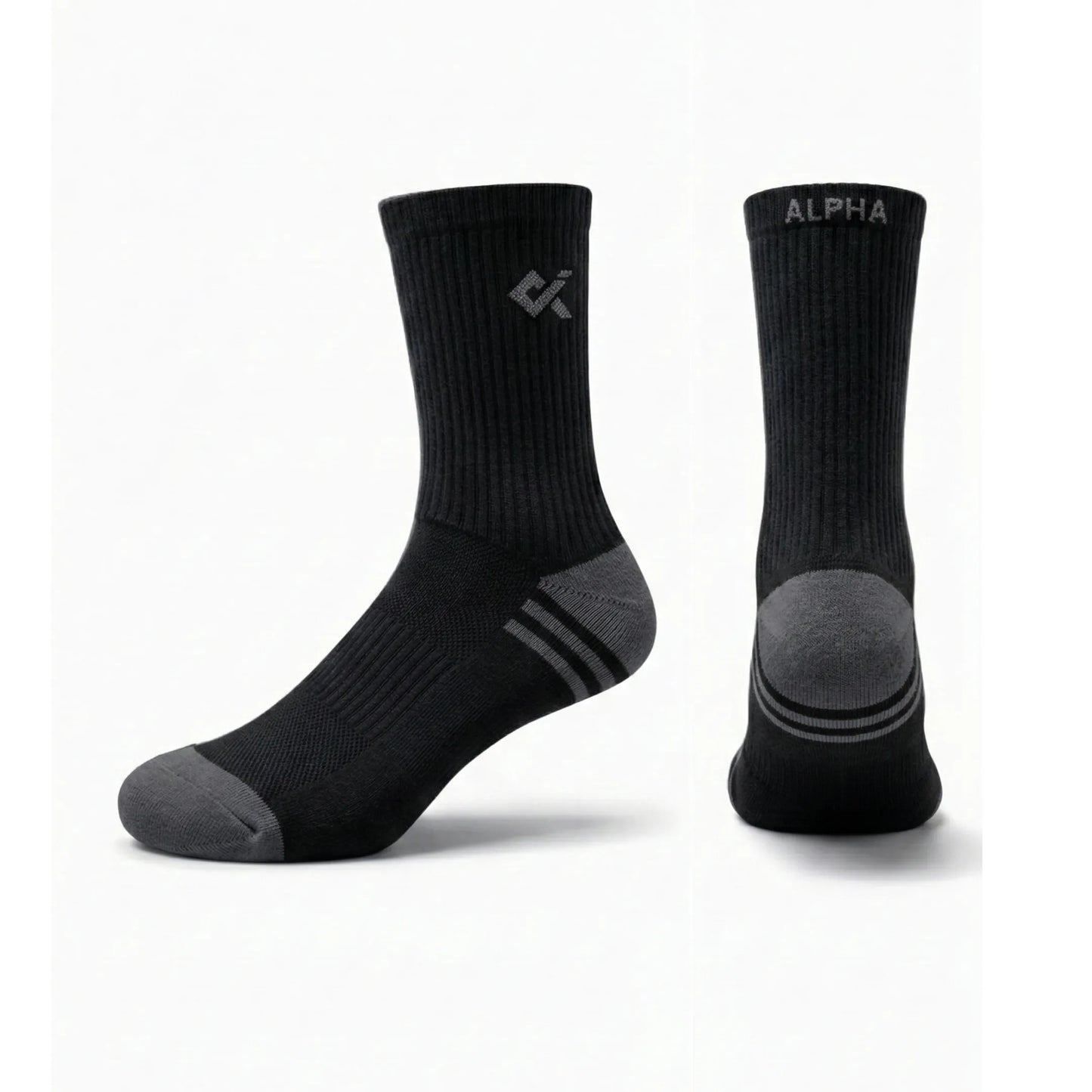Black Sports socks men cotton breathable kniton socks