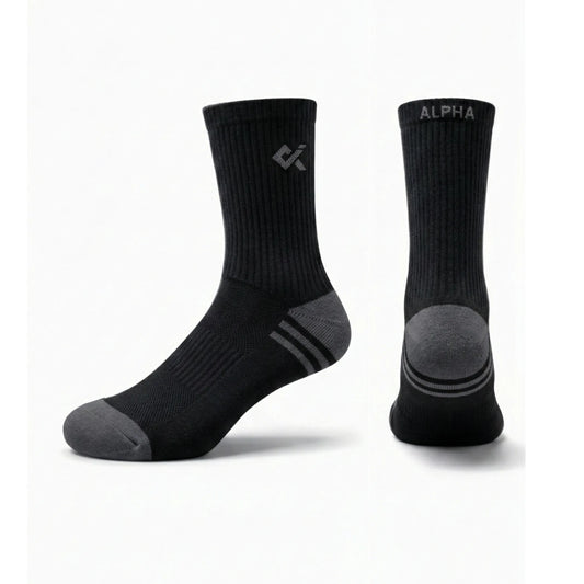 Black Sports socks men cotton breathable kniton socks