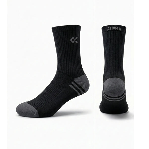 Black Sports socks men cotton breathable kniton socks
