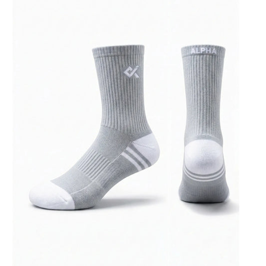 Grey Sports socks men cotton breathable kniton socks