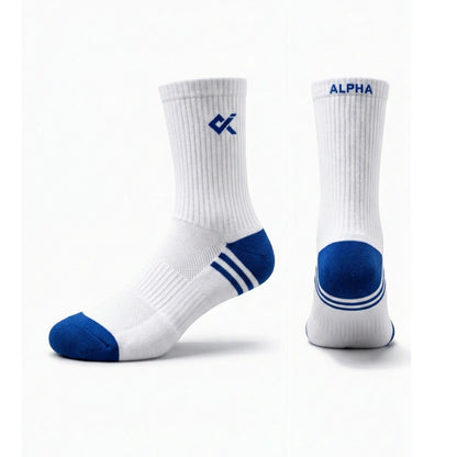 White Sports socks men cotton breathable kniton socks