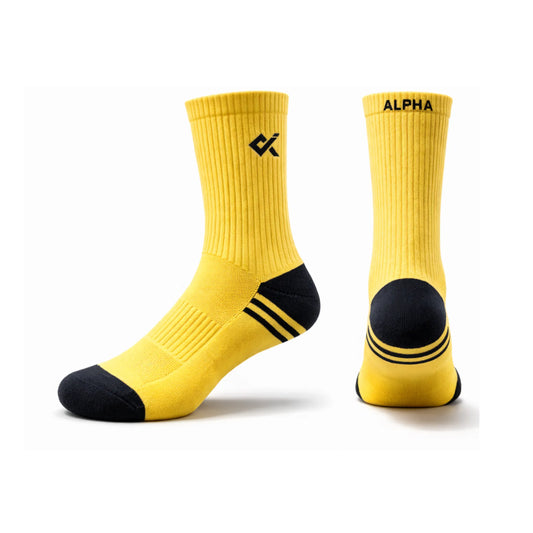 Yellow Sports socks men cotton breathable kniton socks